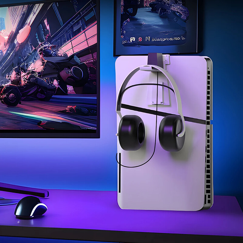 Kontroler za montiranje na zid i držač za pohranu slušalica Vješalica za slušalice koja štedi prostor Kuka za kontroler gamepada za PS5 Slim/PS5 konzolu