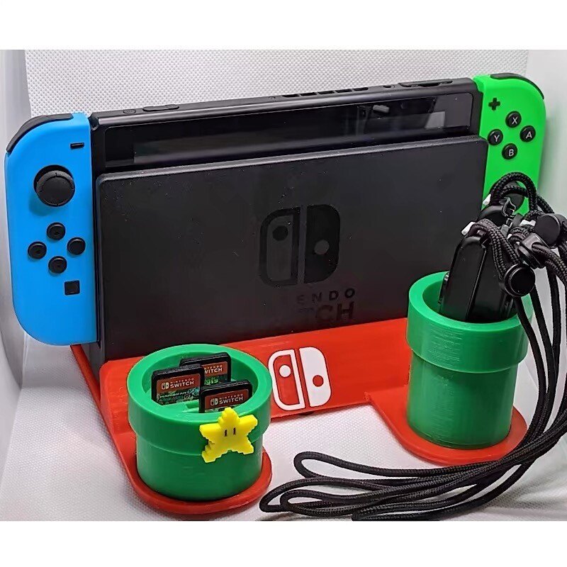 Za Nintendo Switch Charging Base Držač Cartoon Case Nosač za pohranu stola Kutija za kartice za igre Joy Con Dodaci za igraće konzole