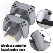 Za PS5 kontroler Punjač Stanica za brzo punjenje Za PlayStation5 bežične kontrolere za igre Stalak za punjenje Držač gamepada