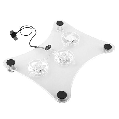 Kompiuterio aušinimo padėklas 3 ventiliatoriai plastikinis USB nešiojamasis kompiuteris LED šviesos radiatoriaus aušintuvo stovas 13 colių kompiuteriui