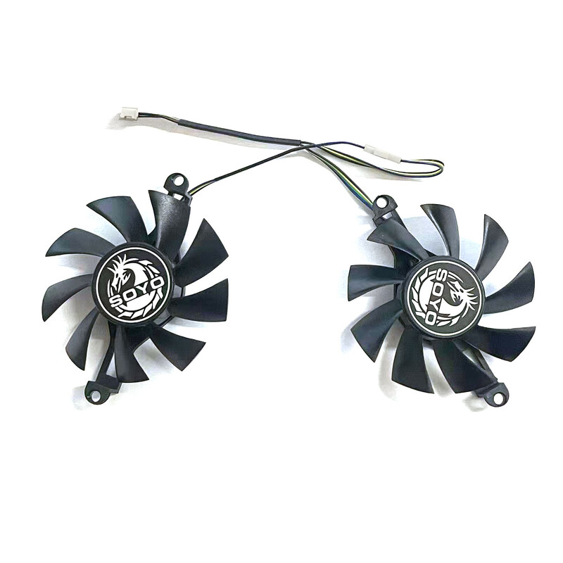 Naujas aušintuvo ventiliatorius 75MM 4PIN RX 580 GPU ventiliatorius, skirtas SOYO AMD RX580 8GB grafikos kortelių žaidimams GDDR5 256 bitų vaizdo plokštės ventiliatoriaus keitimas