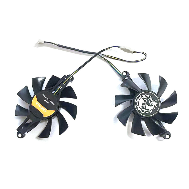 Naujas aušintuvo ventiliatorius 75MM 4PIN RX 580 GPU ventiliatorius, skirtas SOYO AMD RX580 8GB grafikos kortelių žaidimams GDDR5 256 bitų vaizdo plokštės ventiliatoriaus keitimas