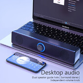 Компютърна звукова лента Кабелна и безжична Bluetooth високоговорител USB захранвана звукова лента за телевизор Компютър Лаптоп Игри Домашно кино Съраунд аудио система