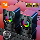 Boxe pentru computer Xiaomi Cutie de sunet pentru PC Microfon stereo HIFI cu cablu USB Caixa De Som cu lumină LED pentru computer desktop, laptop