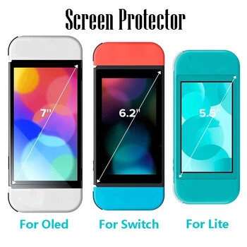 3 τμχ Tempered Glass for Switch/Switch Lite/Switch Oled Screen Protector HD Clear Glass Screen Film Cover for Nintend NS Switch