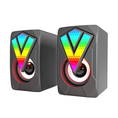 Компютърни високоговорители Компютърна звукова кутия HIFI Стерео микрофон USB кабелен с LED светлина за настолен компютър