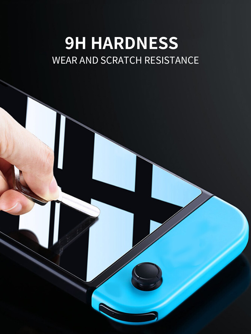 Подходящ за Switch OLED превключватели със защитен филм с висока разделителна способност, прозрачен екран, опаковка от 2 части, безплатен комплект филми