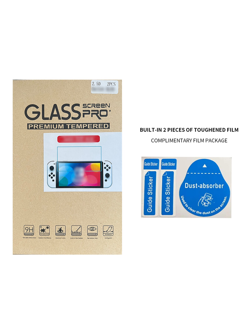 Подходящ за Switch OLED превключватели със защитен филм с висока разделителна способност, прозрачен екран, опаковка от 2 части, безплатен комплект филми
