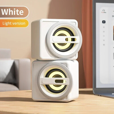 2PCS/Set Симпатичен компютърен високоговорител LED светлина USB кабелни високоговорители Hifi Sound Surround Cartoon високоговорител за PC лаптоп Notebook