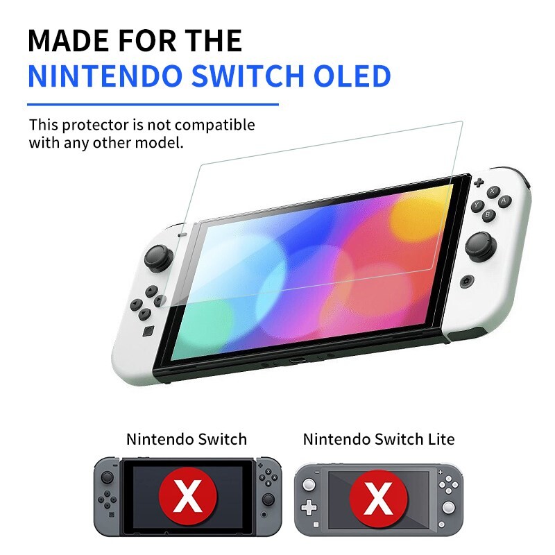2 komada zaštitne folije od kaljenog stakla kompatibilne s Nintendo Switch OLED 9H HD prozirnom zaštitnom folijom za Switch OLED dodatke