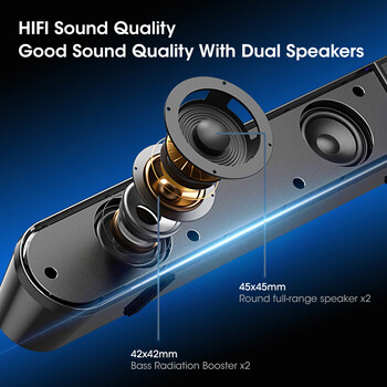 Niye 4D Computer Speakers Sound Box USB Ενσύρματο Υψηλής ποιότητας Sound Bar Subwoofer για Τηλεόραση PC Φορητό τηλέφωνο MP4 Reg Led Light