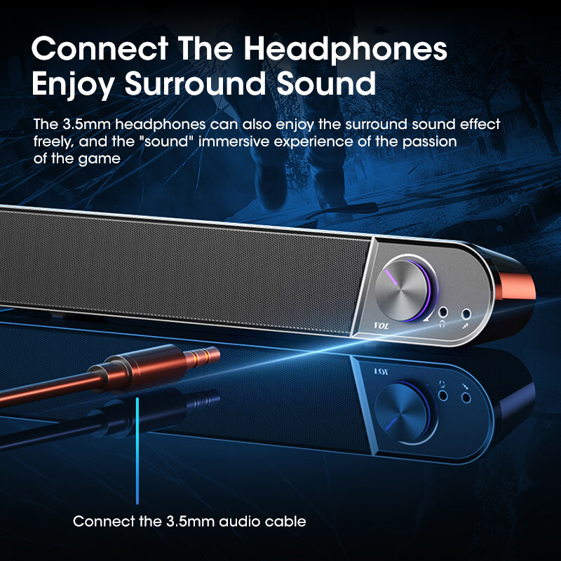 Niye 4D datora skaļruņi skaņas kārba USB vadu augstas kvalitātes zemfrekvences skaļruņa skaņas josla televizoram personālajam datoram klēpjdatoram tālrunim MP4 Reg Led Light