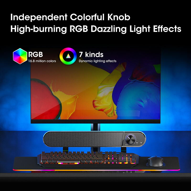 Niye 4D datora skaļruņi skaņas kārba USB vadu augstas kvalitātes zemfrekvences skaļruņa skaņas josla televizoram personālajam datoram klēpjdatoram tālrunim MP4 Reg Led Light