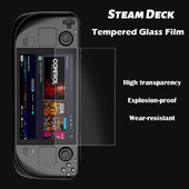 HD prozirna zaštitna folija od kaljenog stakla otporna na eksploziju i otporna na ogrebotine za Steam Deck konzolu Gamepad Dodaci