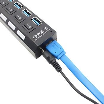 USB 3.0 Hub USB Hub 3.0 Multi USB Splitter Hab 4/7 Port Multiple Expander Χρήση μετασχηματιστή ρεύματος USB3 Hub με διακόπτη για υπολογιστή