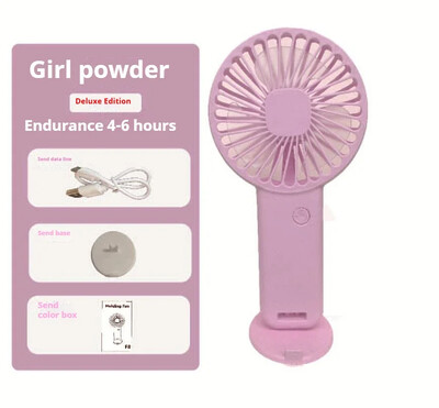 USB punjivi mini prijenosni ventilator Sklopivi ručni osobni stolni ventilator 3 brzine s bazom i stalkom za telefon