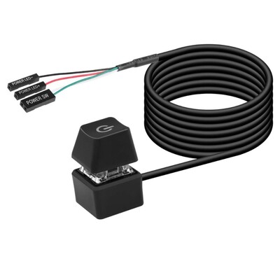 Удължителен кабел за превключване на захранването на настолен компютър с LED индикатор, 5,9 фута бутон за дистанционно стартиране за дънна платка на компютър