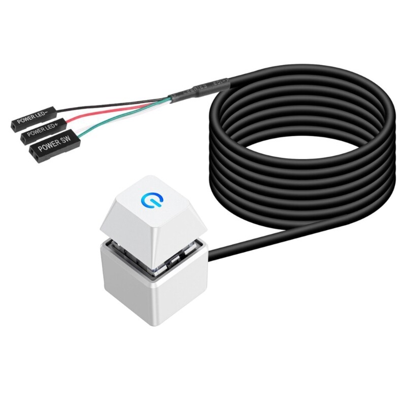 Удължителен кабел за превключване на захранването на настолен компютър с LED индикатор, 5,9 фута бутон за дистанционно стартиране за дънна платка на компютър