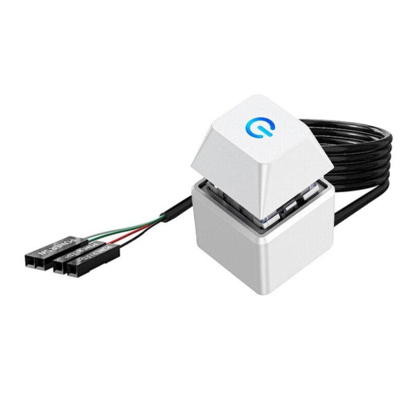 Удължителен кабел за превключване на захранването на настолен компютър с LED индикатор, 5,9 фута бутон за дистанционно стартиране за дънна платка на компютър