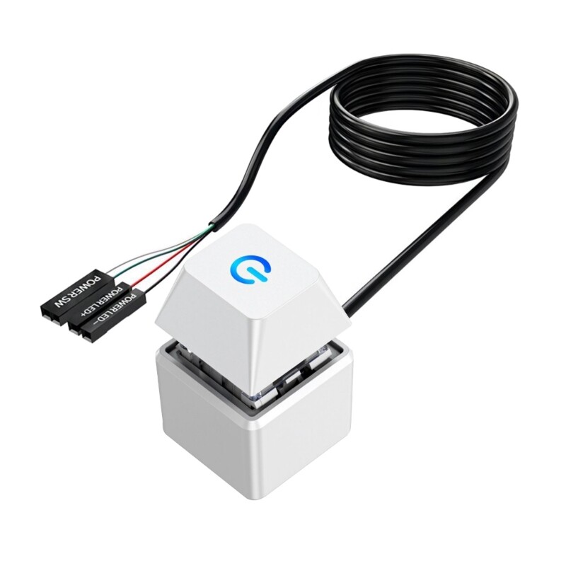 Удължителен кабел за превключване на захранването на настолен компютър с LED индикатор, 5,9 фута бутон за дистанционно стартиране за дънна платка на компютър