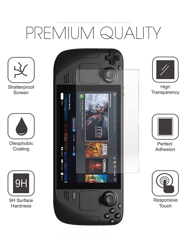 DATA FROG 2 pakiranja zaštitnika zaslona za Steam Deck 7 inča Kaljeno staklo Prozirno HD prozirno staklo za Steam Deck Dodaci