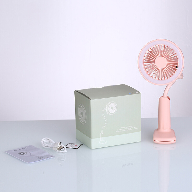 Uus USB mini dušiventilaator öövalgusega välitingimustes beebikäru kontori ühiselamu klambriga laadimisventilaatoriga