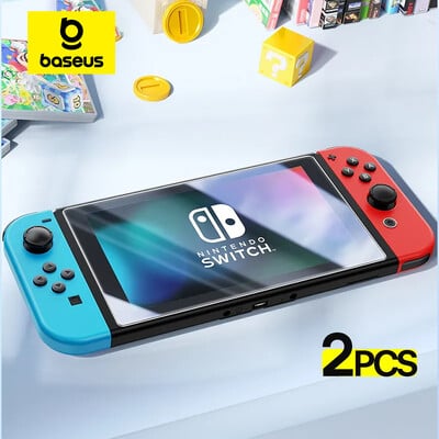 Baseus 2PCS aizsargājošs rūdīts stikls Nintend Switch OLED 2021 ekrāna aizsargplēvei Nintendos Switch NS OLED stikla plēvei