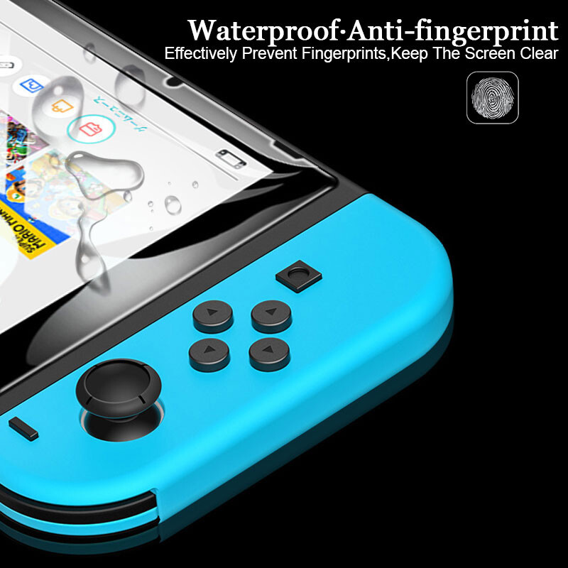 Spalvotas lenktas kraštas grūdintas stiklas, skirtas Nintendo Switch Viso dangčio ekrano apsauga NS Lite žaidimų konsolės grūdinta apsauginė plėvelė