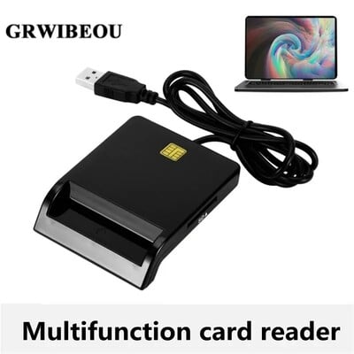 USB SIM четец на смарт карти за банкова карта Многофункционален IC/ID EMV SD TF MMC четец USB-CCID ISO 7816 за Windows 7 8 10 Linux OS