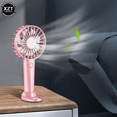 Creative Mini Handheld Small Fan USB Charging Portable 3 Speed High Wind Desktop Office Travel Pocket Fan Student Quiet Summer