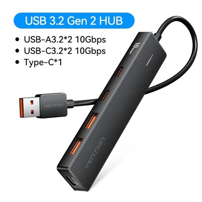 Vention Usb Hub 4 порта ABS Hub USB 3.2 10Gbps за лаптоп Multi Splitter Adapter за Xiaomi Macbook PC Компютърни аксесоари