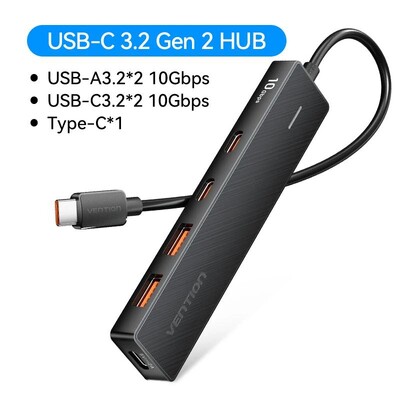 Vention Usb Hub 4 порта ABS Hub USB 3.2 10Gbps за лаптоп Multi Splitter Adapter за Xiaomi Macbook PC Компютърни аксесоари