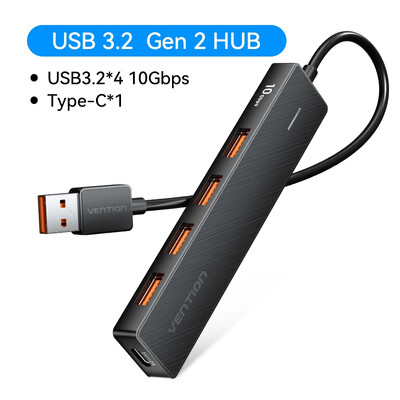 Vention Jauns USB 3.2 Gen2 centrmezgls 5 portu sadalītājs 10 Gbps USB A tipa C HUB vairāku portu adapteris klēpjdatora paplašināšanas galddatora piederumi