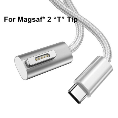 100 W ātrās klēpjdatora uzlādes kabeļa vads Macbook Air Pro USB C tipa C līdz magnētiskajam spraudņa adapterim Magsaf* 1 2