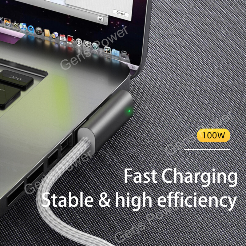 100 W ātrās klēpjdatora uzlādes kabeļa vads Macbook Air Pro USB C tipa C līdz magnētiskajam spraudņa adapterim Magsaf* 1 2