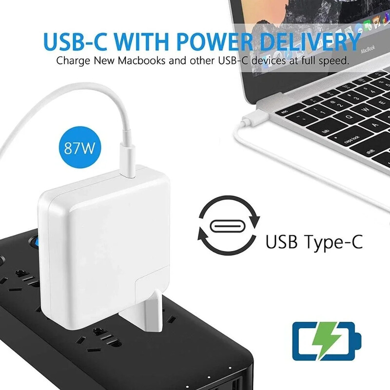 30W 61W 87W PD USB-C преносими компютри Захранващ адаптер Type-C Бързо зарядно устройство за MacBook Pro 12 инча 13 инча 2016 - 2019 Touch Bar
