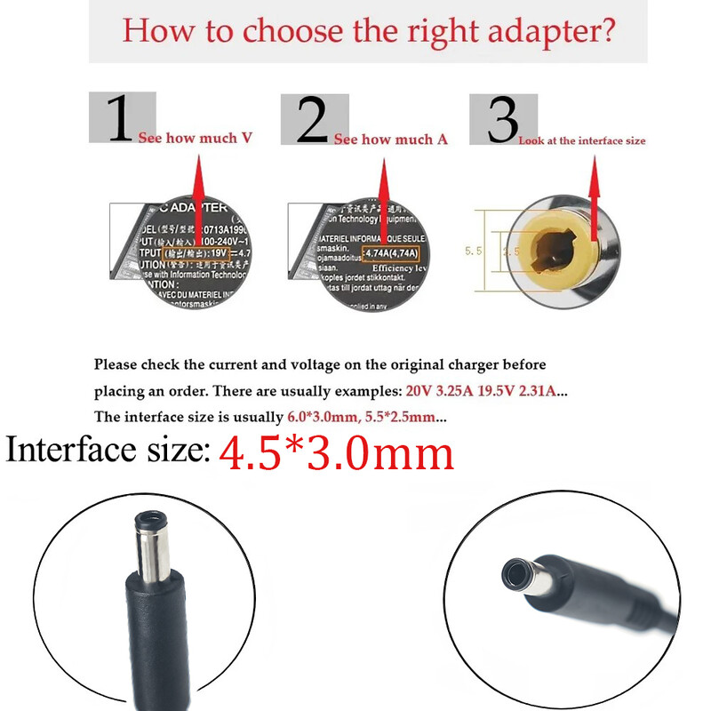 19.5V 3.34A 65W 4.5*3.0mm адаптер за зарядно за лаптоп за Dell Inspiron 15 3551 3552 3558 5551 5552 5555 5558 5559 7568 P28E P57G