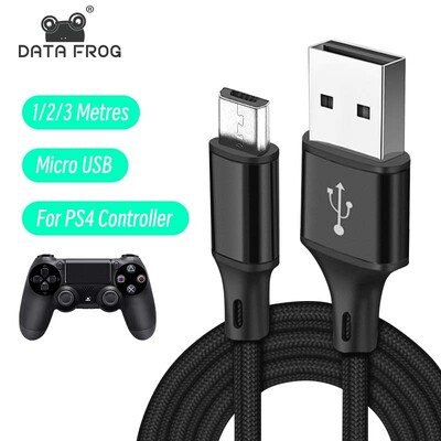 DATA FROG 1M 2M 3M įkrovimo duomenų kabelis skirtas PS4 valdikliui USB įkroviklio laidas skirtas PS4 Gampad vairasvirtei žaidimų priedai