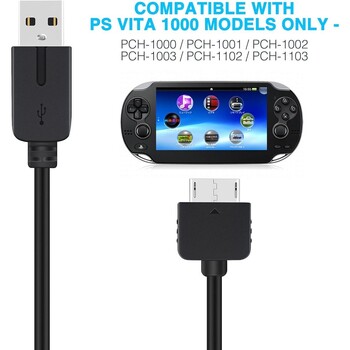 Κονσόλα χειρός για καλώδιο φόρτισης PSVita 1m Καλώδιο συγχρονισμού δεδομένων υψηλής ταχύτητας USB 2 σε 1 Επινικέλιο για Playstation Vita 1000