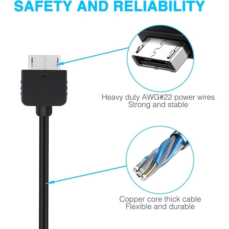 Ručna konzola za PSVita Kabel za punjenje 1 m USB kabel za sinkronizaciju podataka velike brzine 2 u 1 presvučen niklom za Playstation Vita 1000