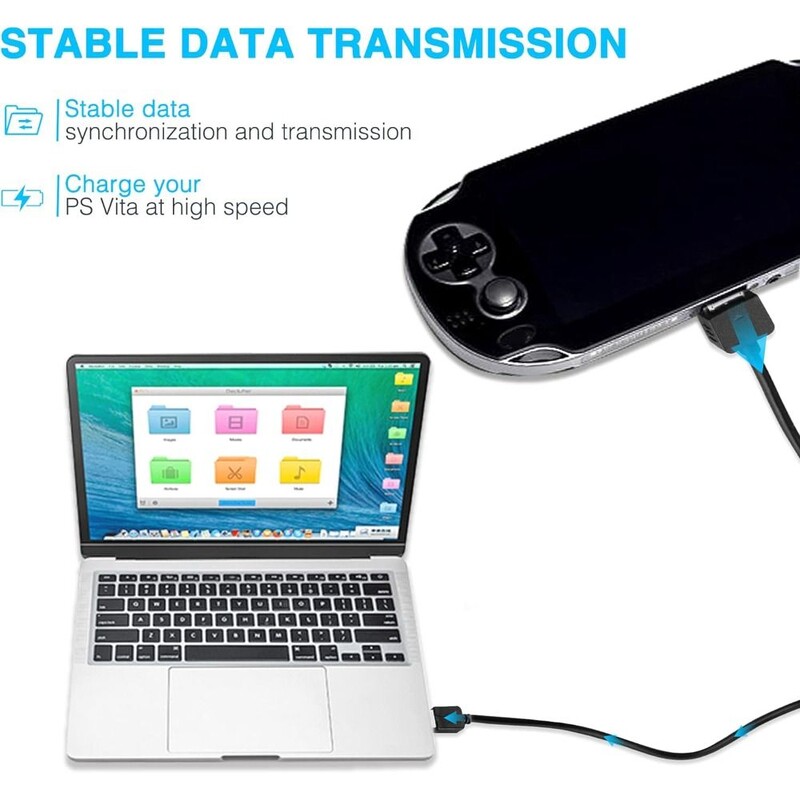 Ručna konzola za PSVita Kabel za punjenje 1 m USB kabel za sinkronizaciju podataka velike brzine 2 u 1 presvučen niklom za Playstation Vita 1000