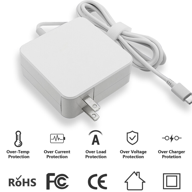 Reletech 65 W USB C klēpjdatora barošanas adapteris C tipa strāvas padeves PD sienas ātrais lādētājs Fort MacBook Dell Lenovo Huawei HP piezīmjdators