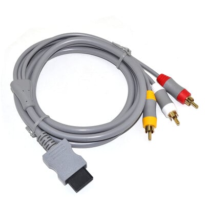 1.8M 3 RCA kabelis Nintendo Wii kontrollerim konsoles audio video AV kabelis testa kabeļa vadam