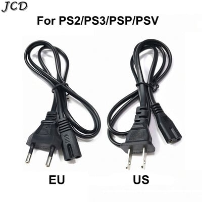 JCD 1 бр. За конзола PS2 PS3 1M EU US Plug 2-Pong Port AC захранващ кабел Кабел Захранване за PSV PSP Аксесоари за игри