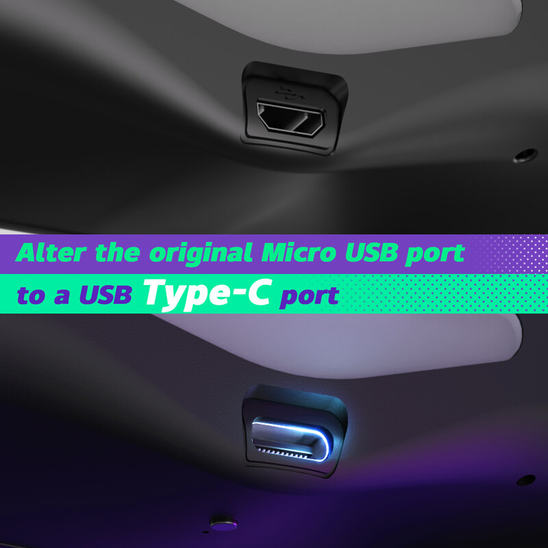 eXtremeRate Dawn Type-C Version Remap Kit za PS4 Slim Pro kontroler JDM-040/050/055 W/Mapping Profiles, stražnja školjka i gumbi