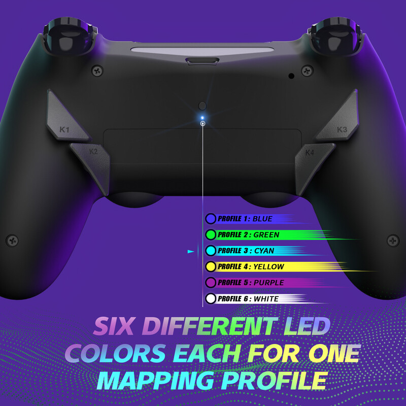 eXtremeRate Dawn Type-C Version Remap Kit za PS4 Slim Pro kontroler JDM-040/050/055 W/Mapping Profiles, stražnja školjka i gumbi