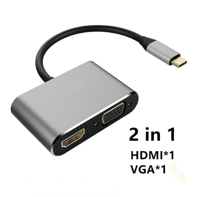 USB Type-C Hub Type-C Thounderbolt 3 To 4K HDMI-kompatibilan VGA adapter USB3.0 3.5mm Jack Audio za MacBook Pro Air 2020 Galaxy