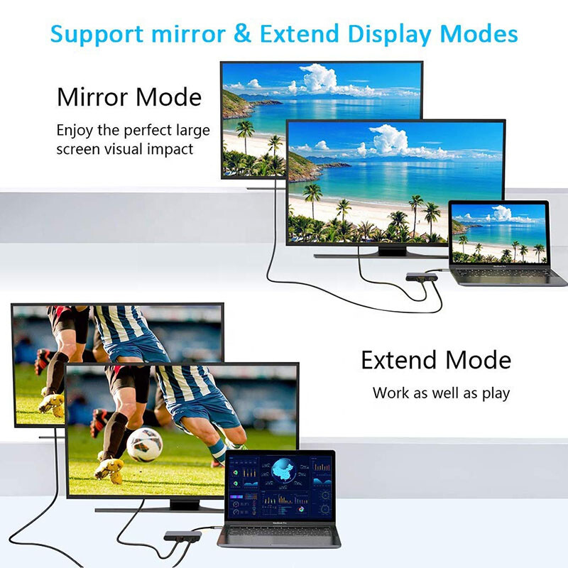 USB Type-C Hub Type-C Thounderbolt 3 To 4K HDMI-kompatibilan VGA adapter USB3.0 3.5mm Jack Audio za MacBook Pro Air 2020 Galaxy