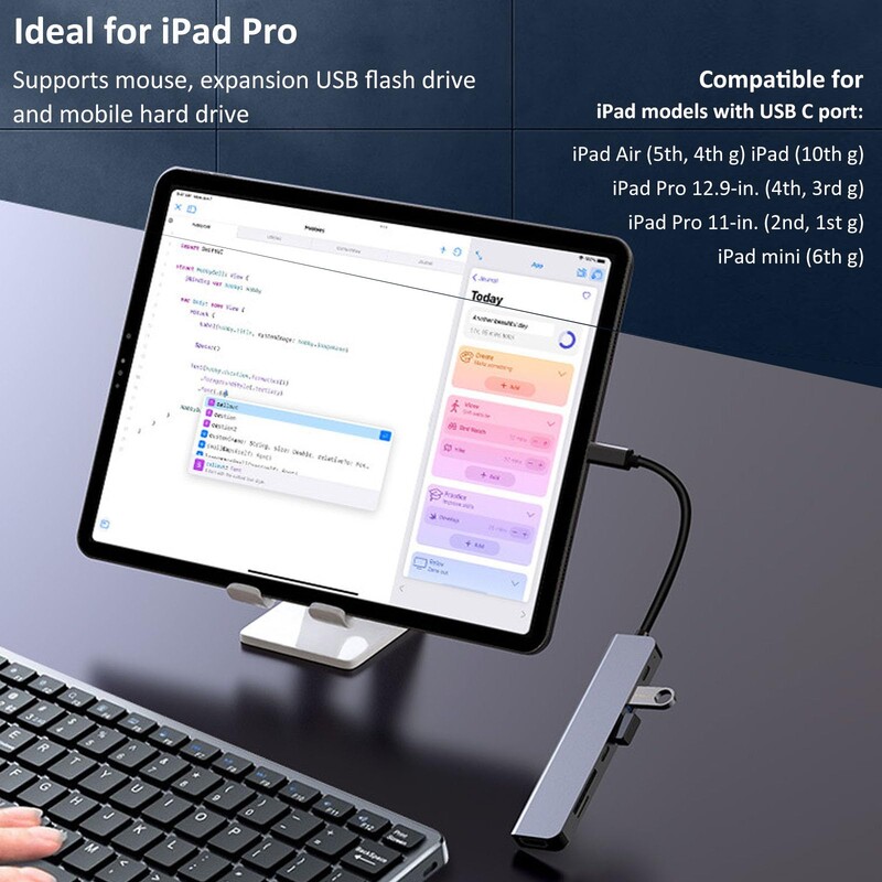 7 u 1 USB C HUB Tip C 4K@30Hz HDMI-kompatibilan USB 3.0 PD100W Multiport adapter Docking Station za prijenosno računalo Dell Nintendo Switch