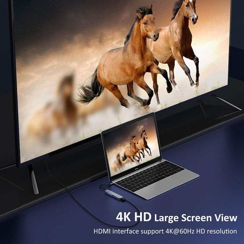 7 u 1 USB C HUB Tip C 4K@30Hz HDMI-kompatibilan USB 3.0 PD100W Multiport adapter Docking Station za prijenosno računalo Dell Nintendo Switch